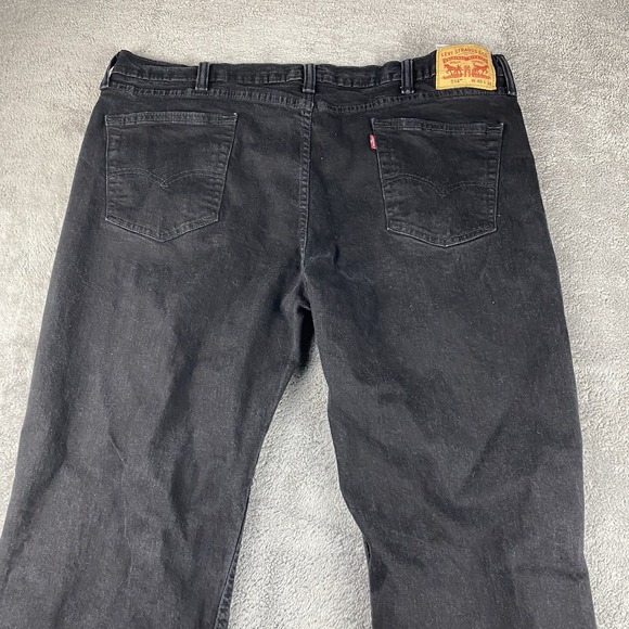 Levis 514‎ Straight Jeans Mens 42x30 Black High Rise - Picture 13 of 14